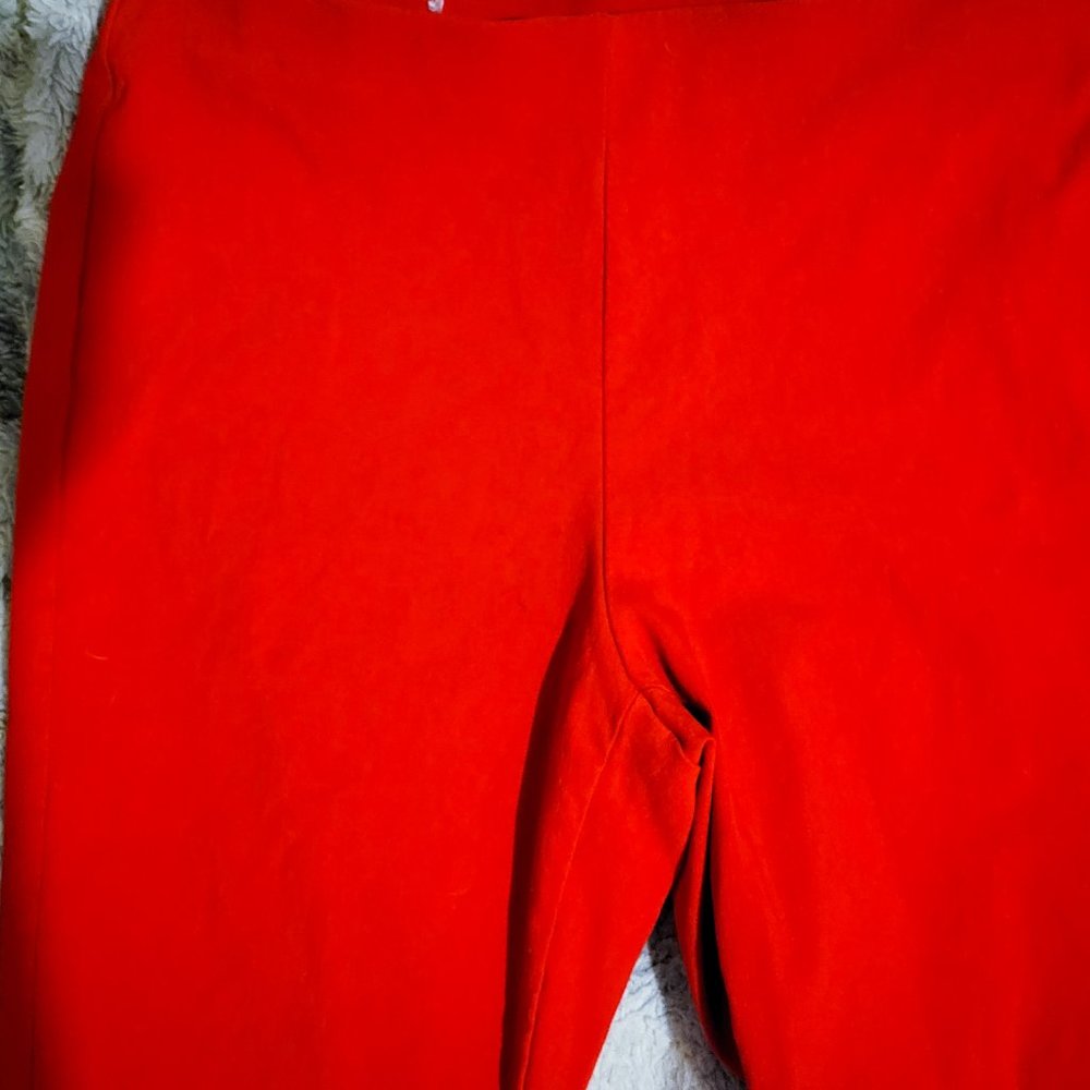 Michael Kors Hi-Waist Skinny Stretch Pull On Dress Pants- Red